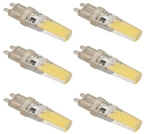 Garosa 6Pcs 220V 9W G9 LED Bulbs Dimmable 500LM COB Lamp for Home Ceiling Landscape Chandelier Lamps(Cool White 6500k) | Dimmbare G9 LED-Lampe mit 360° Abstrahlwinkel 500lm, CRI>80, flimmerfrei für Kronleuchter und Deckenlampen