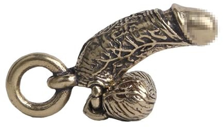 Yerdos Creativo Ottone Pendente Del Pene Degli Uomini Della Catena Chiave Del Pendente Divertente Simulazione Pulcino Personalità Del Pendente Mini Genitali degli uomini Della Catena Chiave Dell'
