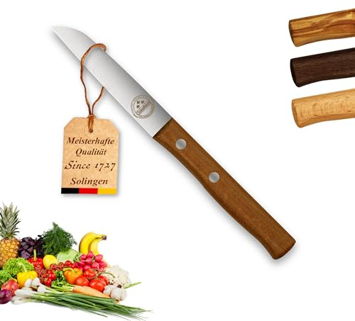 Constant - Solingen Messer mit Holzgriff Kirsche, Premium Gemüsemesser mit rostfreier Klinge aus Chrom-Stahl, extra scharfes Küchenmesser dank Dünnschliff & Handabzug, Made in Germany
