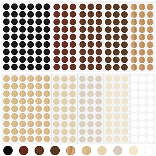 Abdeckkappen für Schrauben Möbel Selbstklebende Aufkleber Ø21mm für Schrank Schreibtische Reparaturen 10 Farben 540 Stück