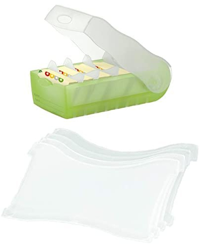 HAN Lernkarteibox CROCO, einfach Vokabeln lernen mit 5-Fächer-Lernsystem + HAN Stützplatte für Lernkartei CROCO