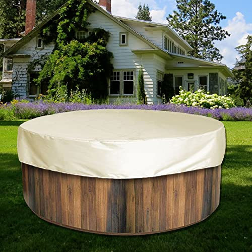 UVCMDUI Whirlpool Abdeckung, Rund Whirlpoolabdeckungen Wasserdicht Whirlpool Abdeckplane für Badewanne Und Pool,Beige,210 * 30cm