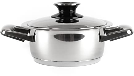 Töpfe Pfannen Bräter Collection, alle Herdarten + Induktion, hochwertiger 18/10 Edelstahl, Deckel mit Thermoknopf, Sandwichboden
