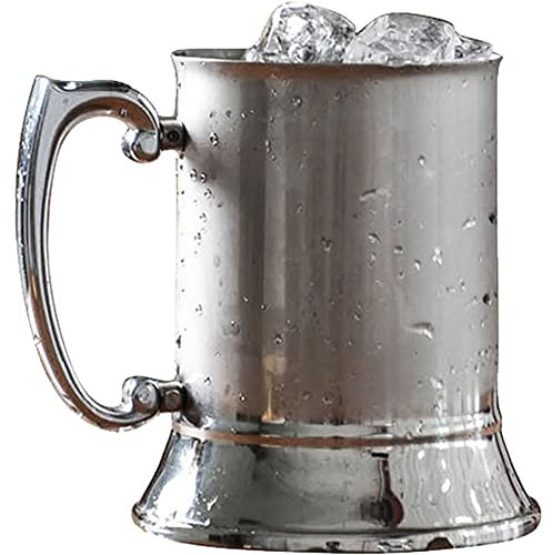 Wudaizhi Stainless Steel Tankard Beer Mug Big Capacity Double Walled Moscow Mule Copper Mugs Metal Cups Wine Coffee Cup Glass