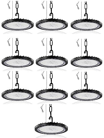 UFO LED Lámpara Alta Bahía 100W,10000LM Brillante UFO Foco LED Industrial,6500K Blanco Frío Iluminación Comercial Bahía,Impermeable IP65 Comercial Industrial LED Proyector para Fábricas Almacén