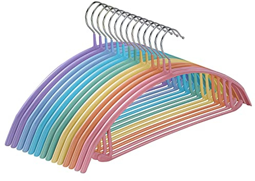 MOPALL Clothes Hanger 14 Pack, Sweater Hangers No Shoulder Bump, 16.5 inch Wide Heavy Duty Coat Hangers for Closet, Non Slip PVC-Coating Metal Hangers for Sweaters,Suits,Dresses,Jackets,Pants,Shirt