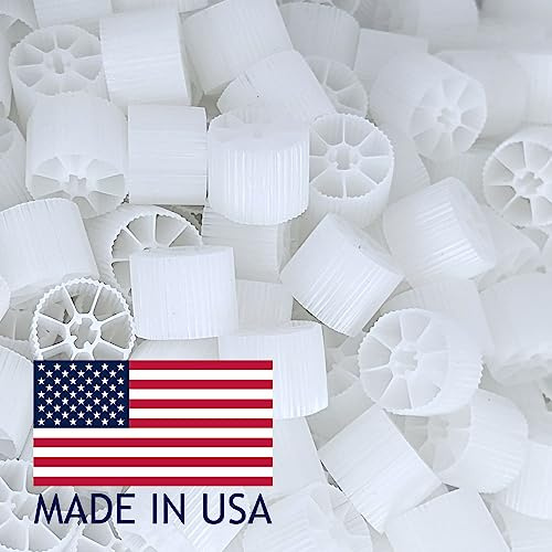 KoiMaster Moving Bed Bio Filter Media - 20mm, White, for Koi Ponds, Aquariums, Aquaculture, Aquaponics (100 pcs)