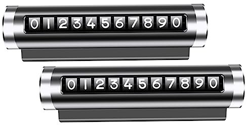 Supvox 2stücke Nummernschild Für Temporäre Parkkarte Aus Metall Rotation Parkschild Für Auto Telefonnummer Platte Für Innenraum