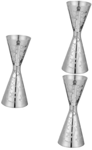 TOPBATHY 3 Pièces Mesureur De Vin En Acier Inoxydable Bar Jigger Doseur à Martini Shaker à Cocktail Tasse à Mesurer Barman Professionnel Double- Style Verre à Cocktail