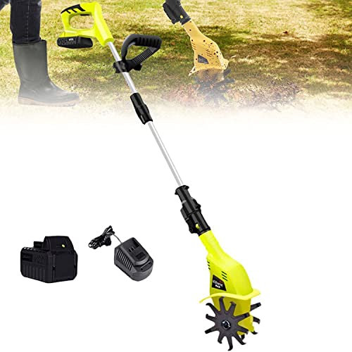 Motoazada de jardín, Rotavator eléctrico 20V 4Ah Batería de Litio Cultivador inalámbrico con Cuchillas Rotavators para el jardín 65 Manganeso Motoazada de jardín eléctrica Rotavato