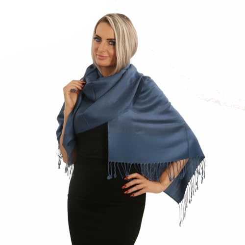 Pashmina Schal Damen – Kaschmir-Look mit Fransen, Paisley Design | Weich wie Kaschmir, leicht & stilvoll. Alltag & Hochzeiten. Paisley-Design, perfekt für alle Jahreszeiten