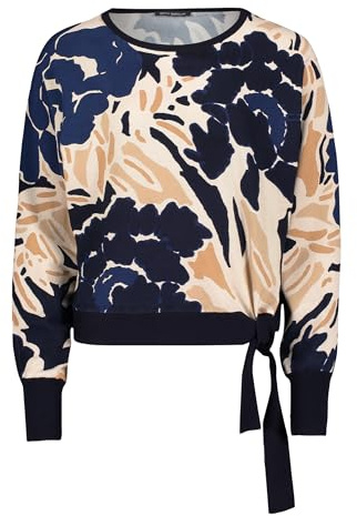 Betty Barclay Damen Feinstrickpullover mit Aufdruck 42, Dark Blue/Nature