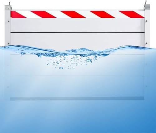 Hochwasserschutzbarriere Abnehmbares Wasserschutzschild Aus Aluminium Mobile Hochwasserschutz Barriere Tür Straßen-Hochwassersperre Geeignet Für Garageneingang HXQSL(100x20cm)