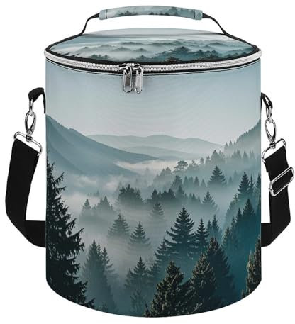 Kühlrucksack für Herren und Damen, isoliert, auslaufsicher, wasserdicht, Kühlrucksack, blau, grün, Baumlandschaft, Kühltasche, große Kapazität, leichter Rucksack, Kühler für Reisen, Camping, Strand,