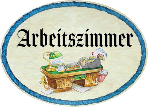 Kaltner Präsente Geschenkidee - Holz Geschenkartikel Deko Türschild im Antik Design Dekoartikel Arbeitszimmer Büro (18 x 13 cm)