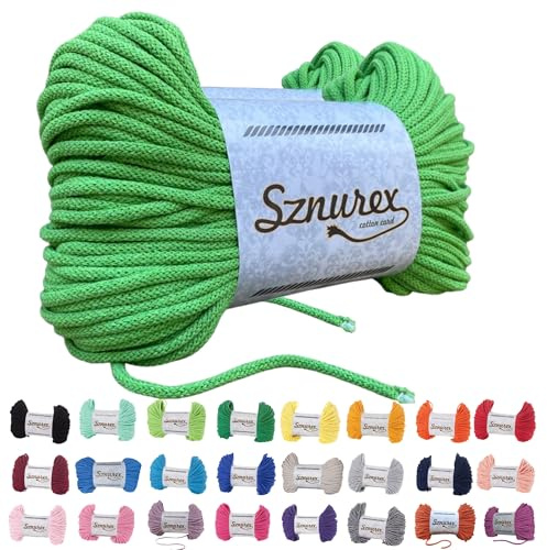 Makramee Garn 5mm x 100m Baumwollschnur Perfekt für DIY, Garn für Makramee-Schnur über 50 Farben Oeko-TEX Zertifiziert - Baumwollkordel, Baumwollgarn mit Polyesterkern