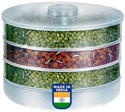 ZenithCart Sprout Maker | Plastic Sprout Maker Box Grocery Container | Organic Home Making Fresh Sprouts | Beans for Living Healthy Life | Sprout Maker 4 Layer Bowl | Sprouts Making box | PACK OF 1