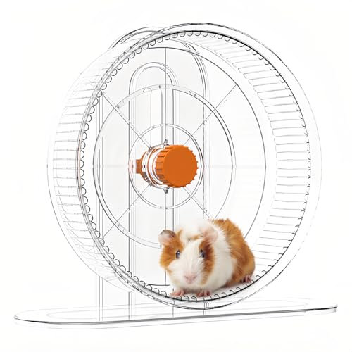 Hibtn Quiet Silent Hamster Wheel, 21cm Running Wheel With Adjustable Stand For Hamsters, Gerbils, Mice And Small Animals