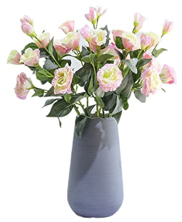 KWMAEEUID Künstliche Blume mit Topf, Orchidee, künstliche Platycodon-Blumen mit Keramikvase, künstliche Blumen mit Vase, künstliche Platycodon-Blumenarrangements für Zuhause