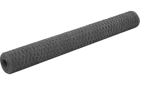 Homgoday Drahtzaun Stahl mit PVC-Beschichtung 25x1,2 m Grau Model143290