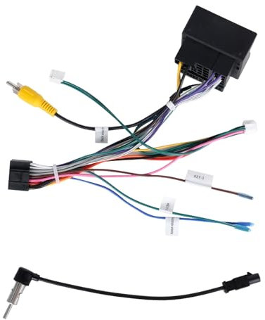 Inefala Cable Adaptador ISO 52 PIN para VW/Golf/Passat/Touareg/Polo/Skoda/Seat con Antena de Radio, Control de Volante y Control de Retroceso