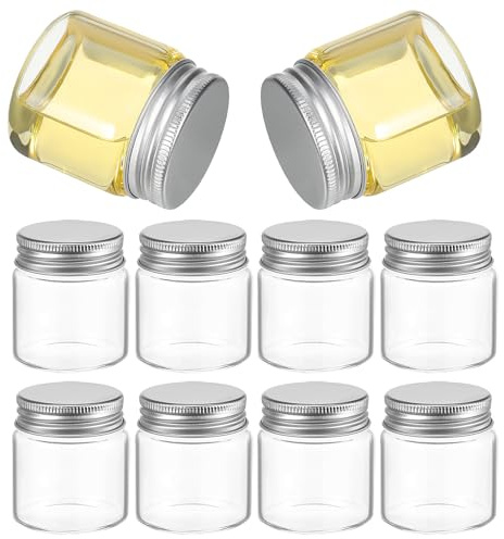 KICHOUSE Bocaux En Verre Compacts De 50 Ml Avec Couvercle Hermétique Petits Récipients Pour Un Usage Quotidien Et Le Stockage Des Épices