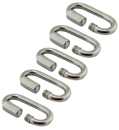 Stainless Steel Carabiner Quick Link 5mm 6mm 7mm 8mm Chain Connector For Hammock Camping And Outdoor Equipment 5PCS(7mm)