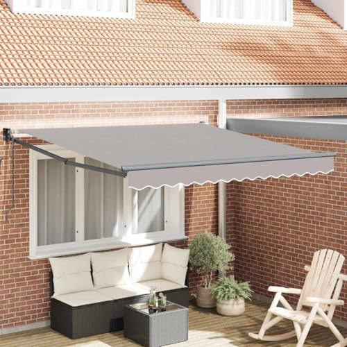 INLIFE Markise Einziehbar Hellgrau 3 x 2,5 m Polyester und Metall,Heim & Garten,Rasen & Garten,Garten & Balkon,Markisen,Hellgrau,18.43 KG,3330098
