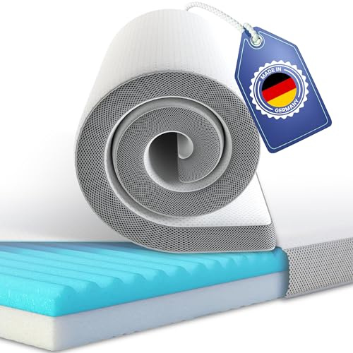 Evan Browns 7-Zonen Matratzentopper 180×200 Made in Germany | 2 Härtegrade H2/H3 • 7-Zonen Memory Foam & Komfortschaum • Anti-Rutsch
