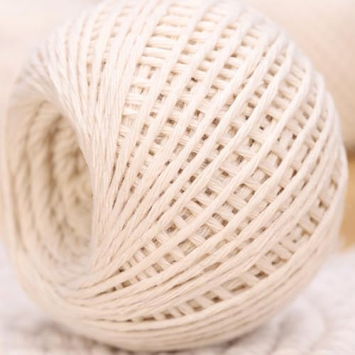 Linnkyfloa Ficelle de cuisine en coton de 50 m de qualité alimentaire pour boucher - Ficelle de boucher - Ficelle de liaison de viande - Passe au four - Cordon culinaire pour rôtir (A)