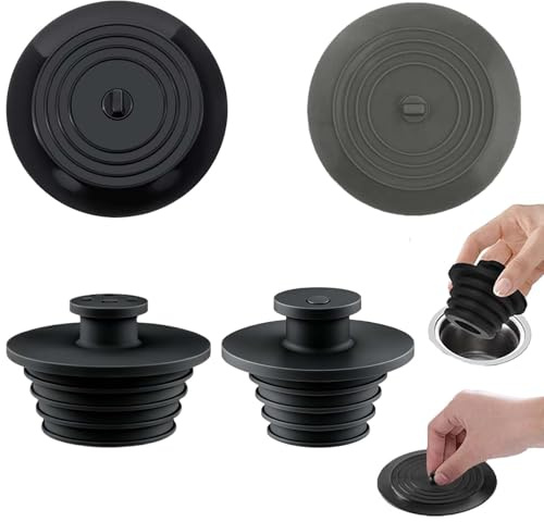 4 Piezas Tapón de Bañera de Silicona FORMVERSITY, General Tapon Fregadero Cocina Desague Lavabo, Tapones para Lavabos y Fregaderos de Baño y Cocina, Silicona Tapon de Bañera Lavabo para La Familia