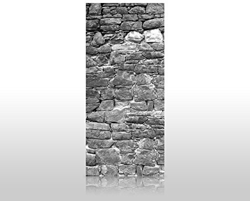 wandmotiv24 Duschrückwand Natursteinmaur Grau 90 x 200cm (B x H) - Acrylglas 4mm M0034