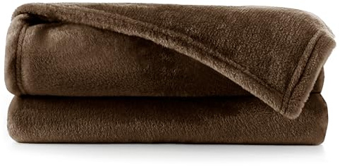 DecoKing Kuscheldecke 200x220 cm braun Decke Microfaser Tagesdecke Mic | Fleece weich sanft kuschelig Schoko Brown Chocolate