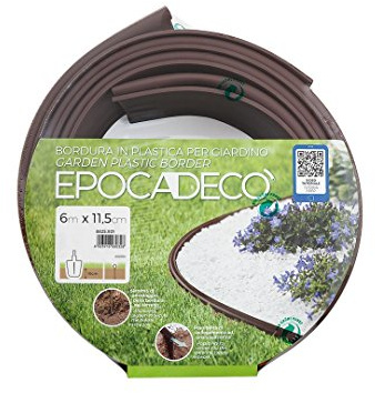 Epocadecò Bordura in Plastica per Giardino, Marrone, Standard
