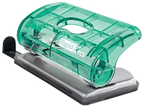 Rapid Esselte Rapid Mini-Locher mit 2-fach Lochung, 10 Blatt Kapazität, kompakt, für Zuhause/Büro/Schule, zur Schreibtischorganisation, Colour'Breeze Serie, Grün, 5001331