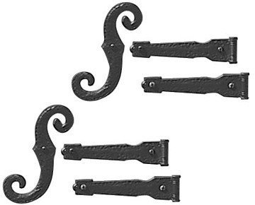 Windowbox Decorative Hinge Set with Shutter Dogs for Vinyl shutters