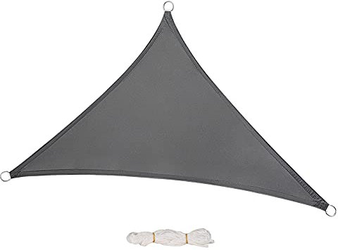 Laneetal Sonnensegel 2,5x2,5x3,5m dreieckig 160g/m² Polyester Sonnenschutz Schattenspender UV Schutz für Garten Balkon Terrasse Grau