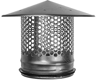 Runde Dach-Regenkappe, HVAC-Lüftung, verzinkter Stahl, Allwetter-Regenkappe, Dachoberseite, runde Dachbelüftung mit Gummidichtung für perfekte Isolierung, Entlüftungsabdeckung (12,5 cm)