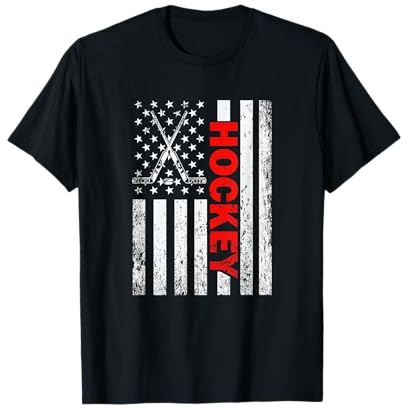American Flag Hockey USA Patriotic T-Shirt