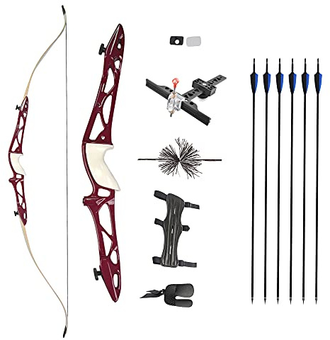 SHARROW 66/68/70 Zoll Takedown Recurvebogen Set 12-40 Lbs Zielscheibe BogenschießEn Jagdbogen Pfeil Und Bogen Erwachsene Sportbogen für Jagd Hunting Jugendliche DraußEn Spielzeug (66 Rot, 20Lbs)