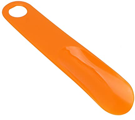 Corno per Vestire le Scarpe, Linguetta per Cucchiaio Viaggio Portatile per Scarpe, Manico in Gomma 2 Colori per Aiuto per Scarpe(Arancia)