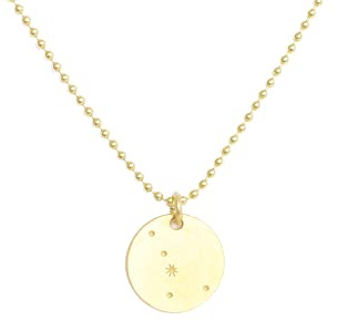 renna deluxe Sternzeichen Kette Krebs Gold mit kleinem Anhänger, Sternzeichen Konstellation, Sternenhimmel