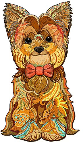 Blumuze Wooden Jigsaw Puzzles, Yorkshire Wooden Puzzles for Adults, Unique Shaped Animal Wood Puzzles, Wooden Animal Puzzles for Adults Kids with Wood Gift Box, L-280pcs-25 * 45cm