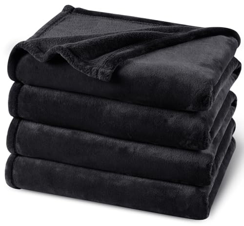 PHF Kuscheldecke Flauschig Fleecedecke 220x240cm - Oeko-Tex Weich Warm Wohndecke, 1PC Decke Blanket für Couch Sofa Bett, Tagesdecken & Kuscheldecken, Sofa überwurfdecke, Schwarz