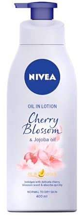 NIVEA Body Lotion Senses Cherry Blossom & Jojoba Blends Precious Ingredients and Oils for a Delicate Scent, Intensive Skin Hydration, and a Refined Scent 400ml (Pack of 2)