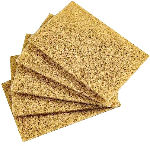 Herb Life 100% Biodegradable Scrubbing Pads for Dishes, Coconut Fiber Scrub Pads for Dishes，Non Scratch Scouring Pads for Pots and Pans(5 PCS)