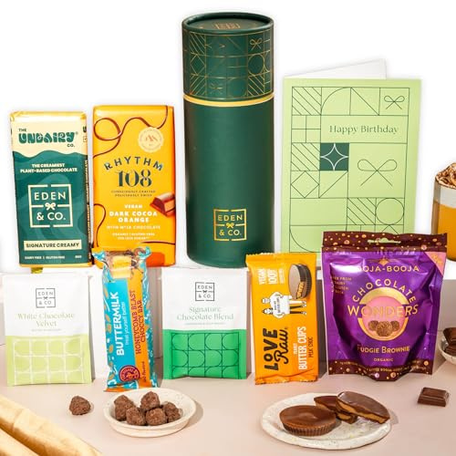 Gluten Free Hamper Gift Box with Truffles & Hot Chocolate Set, Birthday Gift Hamper For Her by EDEN & CO