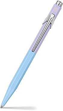 Caran d'Ache 849 PAUL SMITH Kugelschreiber in der Farbe: Sky Blue/Lavender Purple, Aluminium, Goliath Mine in Schwarz Medium, Länge: 12,5cm, NM0849.339