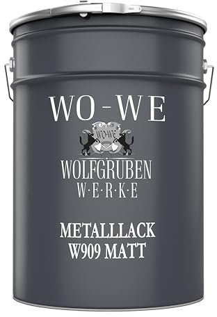 WO-WE Vernice per Metallo 4in1 Antiruggine Pronta All'Uso Ferro OPACA W909 Nero - 5L