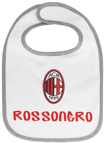 AC Milan Baby-Jungen Aufschrift Red Black Lätzchen, weiß, One Size